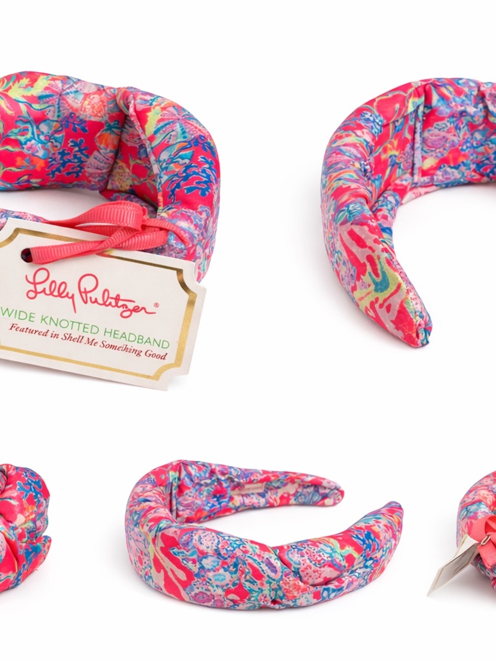 Lilly Pulitzer Wide Knotted pink Headband “Shell me Something” print  NWT - Picture 4 of 4
